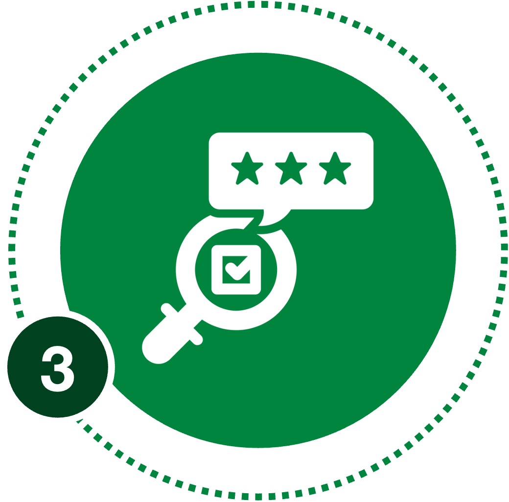 A magnifying glass icon