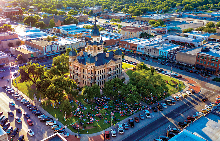 Aerial Shot of Denton Square