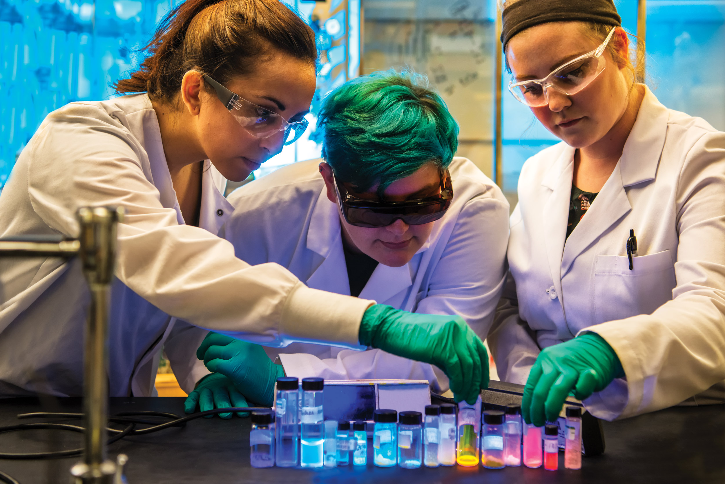 Scientists working in the lab