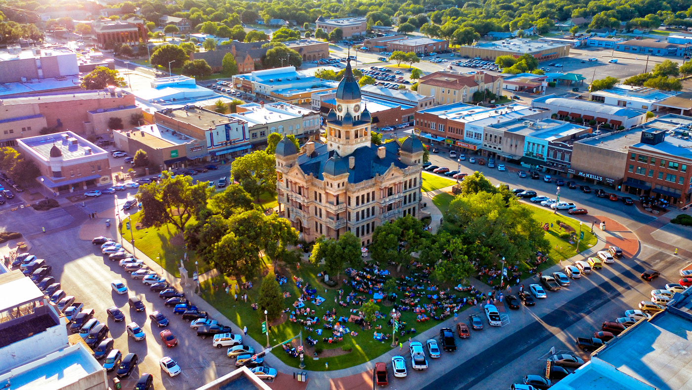 Aerial Shot of Denton Square