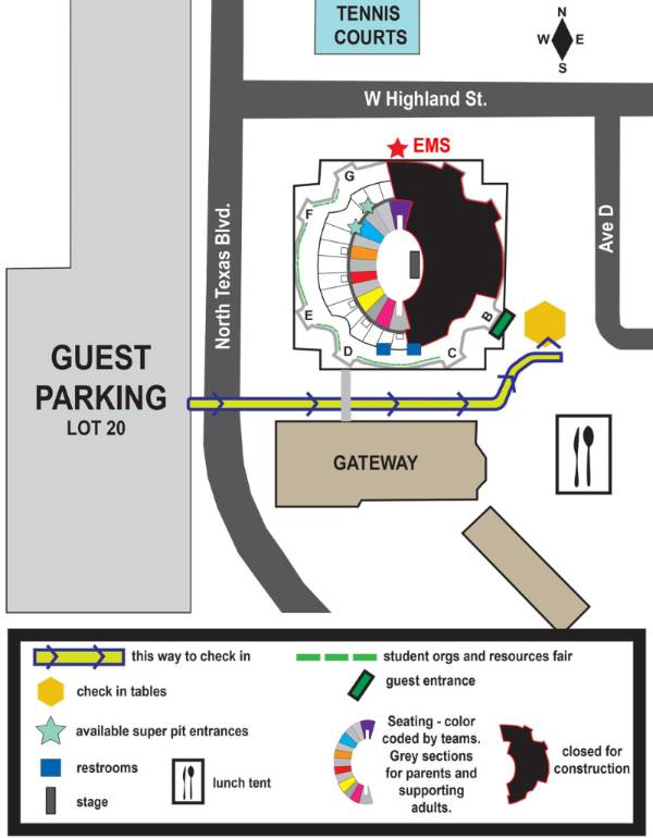 Admitted Students Day Event Parking Map