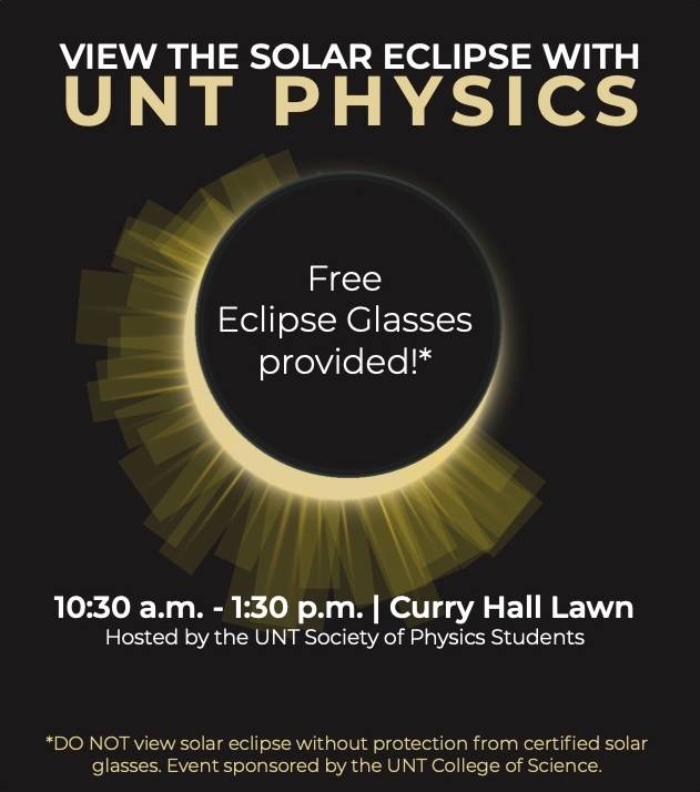flier for UNT solar eclipse event