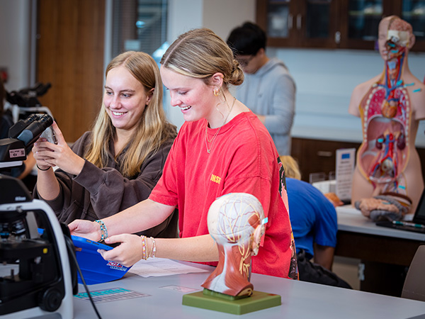 Students at a chemistr lab