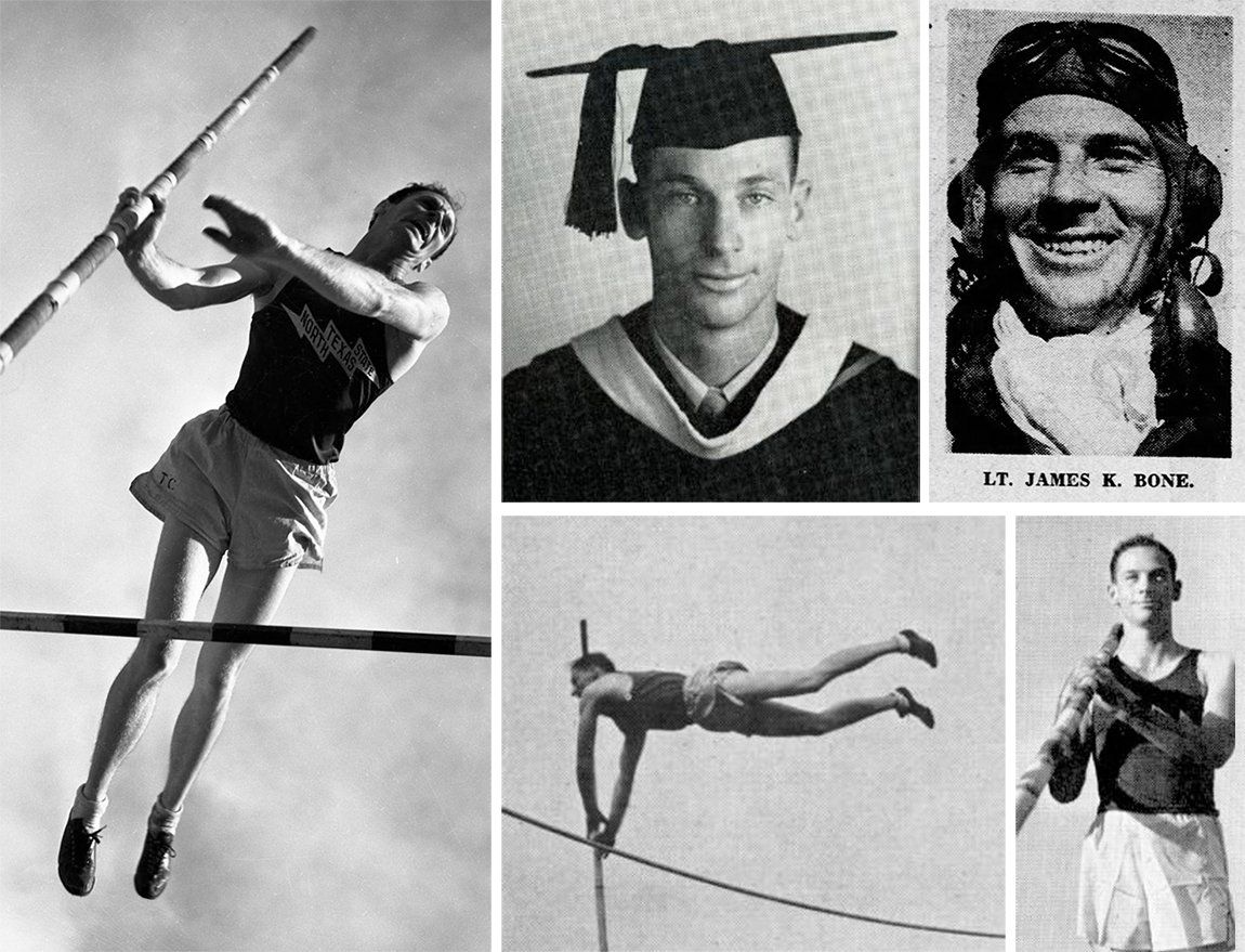 Jim Bone graduation, pole vaulting and Army Air Corps photos