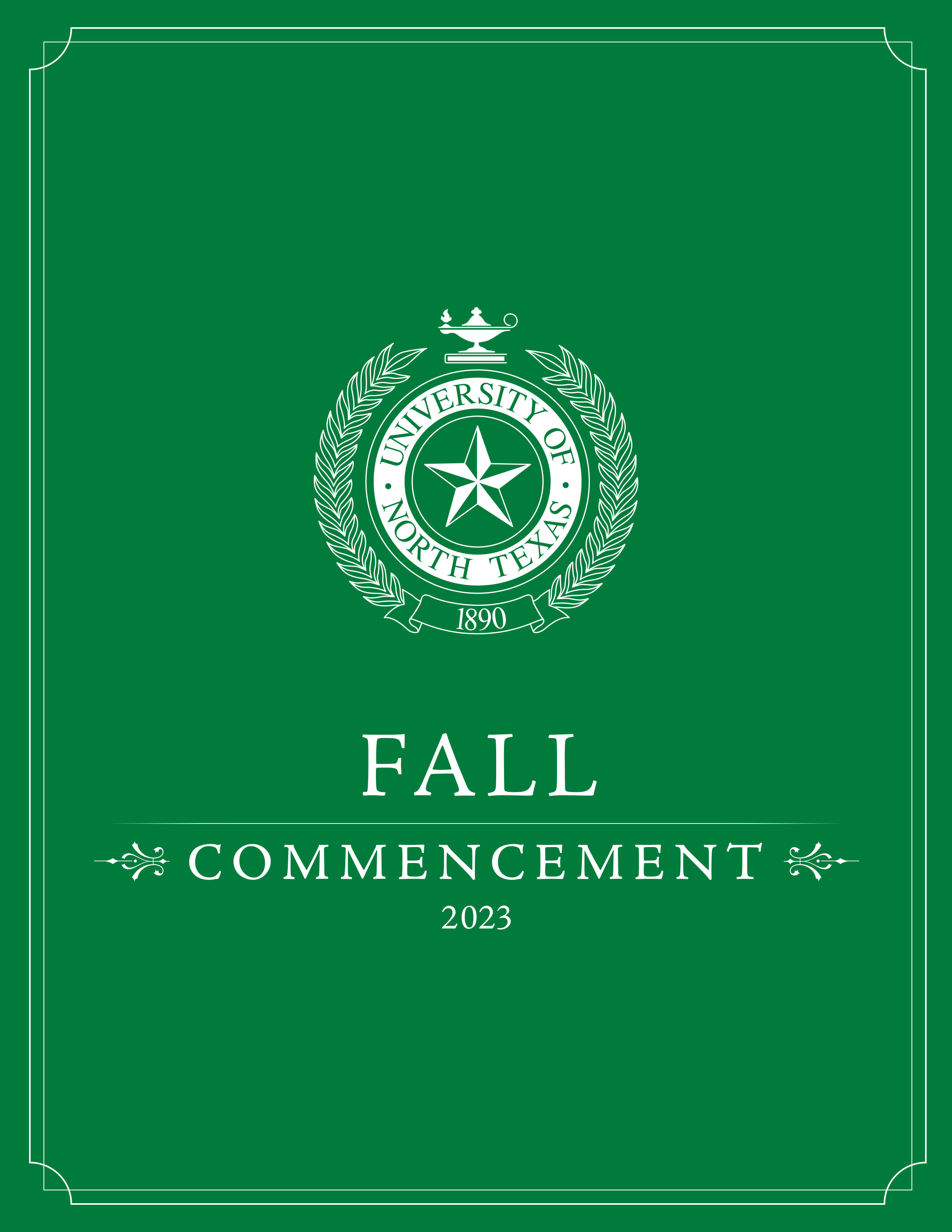Fall 2023 Commencement program cover