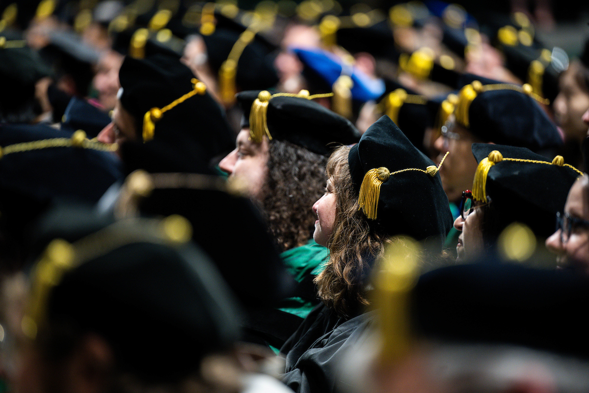 Photo of grad students at commencement