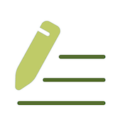 Icon of of a pen writing