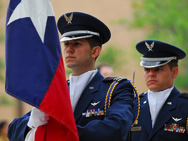 Man holding a flag