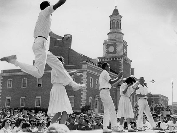Crowd of UNT people from 1961