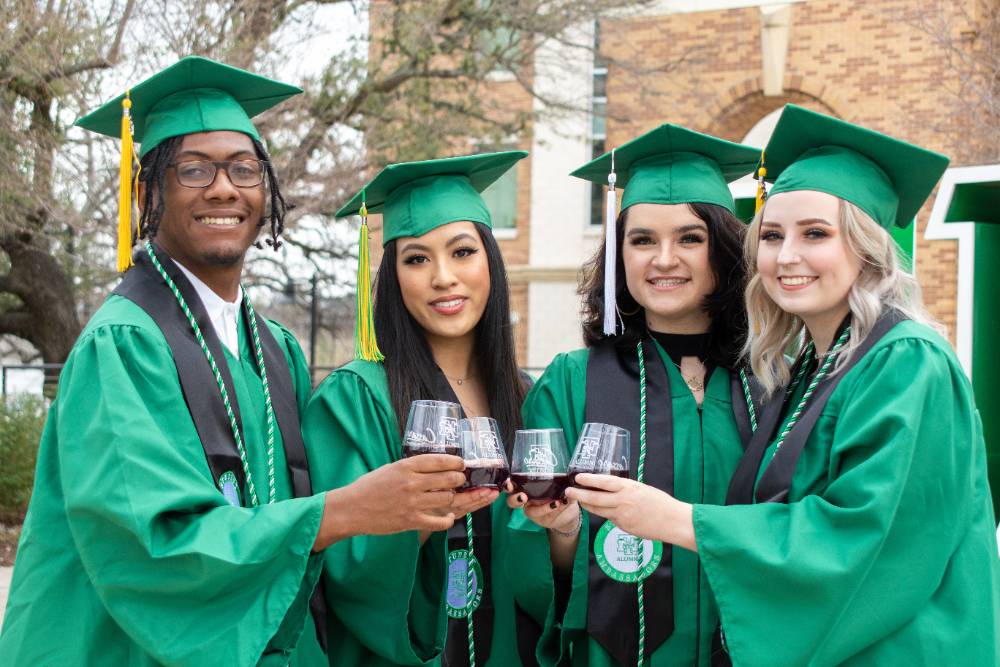 Graduates Toasting Outside