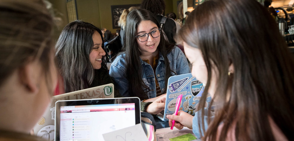 Students studying at the University Union