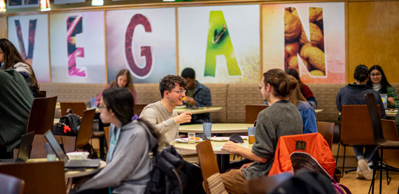 Students dining at Mean Greens