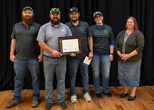 Grounds Crew representatives with Outstanding Department Award