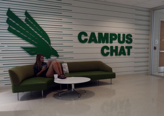Campus chat sign